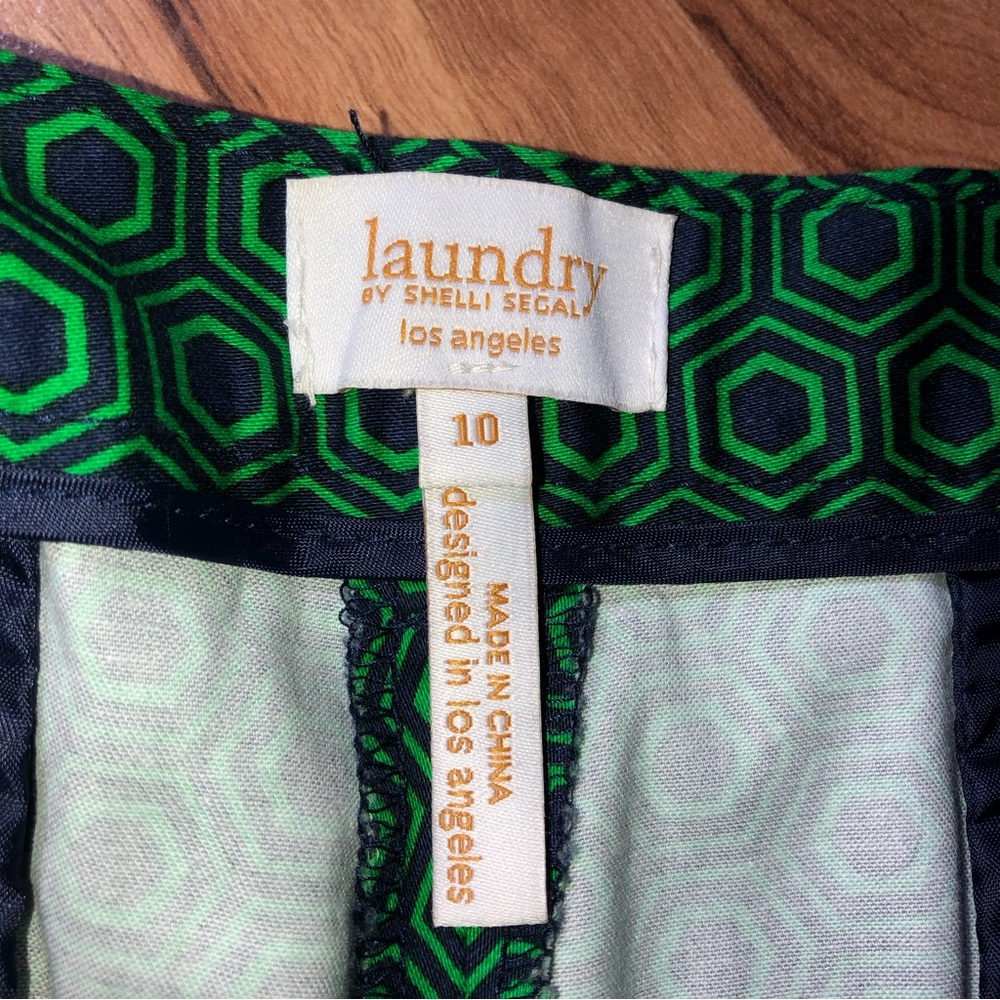 Flat front golf shorts Laundry size 10 green/blue preppy - Picture 8 of 9